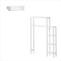 Alaterre Furniture Dover Over Toilet Organizer with Side Shelving, Bathroom Shelf with 2 Towel Rods ANDO704WH